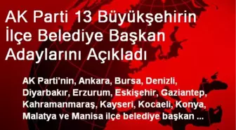 AK Parti 13 Büyükşehirin İlçe Adaylarını Açıkladı