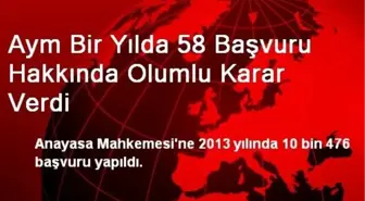 Aym Bir Yılda 58 Başvuru Hakkında Olumlu Karar Verdi