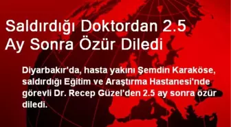 Saldırdığı Doktordan 2.5 Ay Sonra Özür Diledi