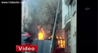Kağıthane'de Korkutan Yangın Amatör Kamerada