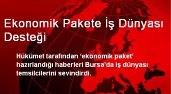 Ekonomik Pakete İş Dünyası Desteği