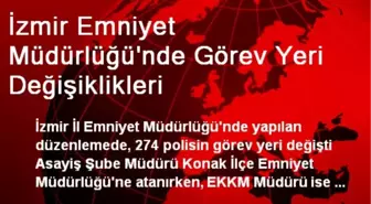 İzmir Emniyet Müdürlüğü'nde Görev Yeri Değişiklikleri