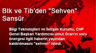 Btk ve Tib'den 'Sehven' Sansür