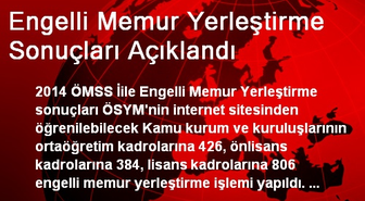 Engelli Memur Yerleştirme Sonuçları Açıklandı