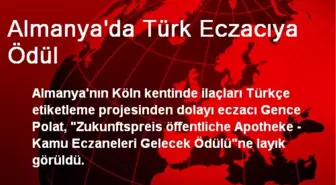 Almanya'da Türk Eczacıya Ödül