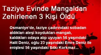 Taziye Evinde Mangaldan Zehirlenen 3 Kişi Öldü