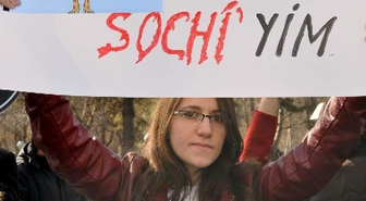 Kayseri'de Soçi Kış Olimpiyatları Protesto Edildi
