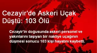 Cezayir'de Askeri Uçak Düştü: 103 Ölü