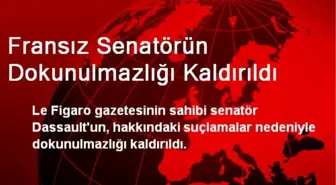 Fransız Senatörün Dokunulmazlığı Kaldırıldı