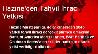 Hazine'den Tahvil İhracı Yetkisi