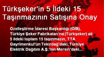 Türkşeker'in 5 İldeki 15 Taşınmazının Satışına Onay