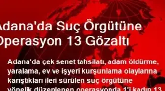 Adana'da Suç Örgütüne Operasyon 13 Gözaltı