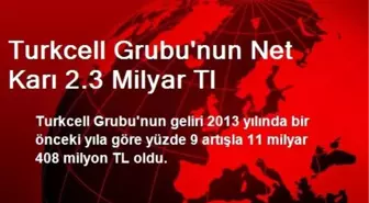 Turkcell Grubu'nun Net Karı 2.3 Milyar Tl