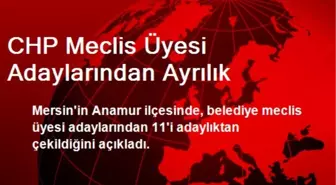 CHP Meclis Üyesi Adaylarından Ayrılık