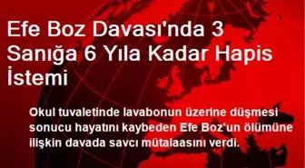 Efe Boz Davası'nda 3 Sanığa 6 Yıla Kadar Hapis İstemi