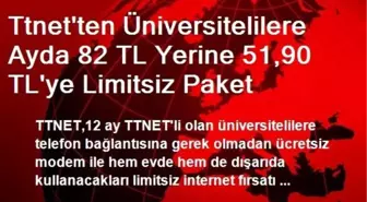 Ttnet'ten Üniversitelilere Ayda 82 TL Yerine 51,90 TL'ye Limitsiz Paket