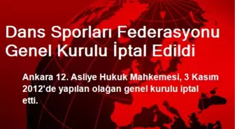 Dans Sporları Federasyonu Genel Kurulu İptal Edildi