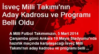 İsveç Milli Takımı'nın Aday Kadrosu ve Programı Belli Oldu