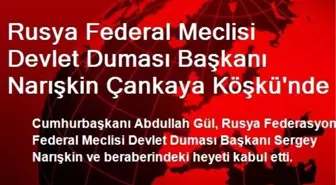 Rusya Federal Meclisi Devlet Duması Başkanı Narışkin Çankaya Köşkü'nde