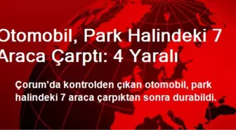 Otomobil, Park Halindeki 7 Araca Çarptı: 4 Yaralı