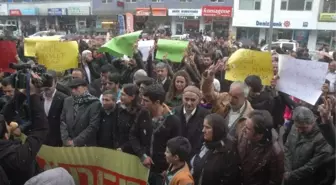 Hakkari'de Kar Yağışı Altında Basın Açıklaması