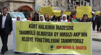 Bdpliler Ağrı'daki Seçim İptalini Protesto İçin Yürüdü