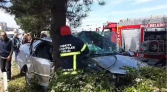 Rize'de Düğün Konvoyundaki Kaza