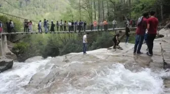 Arhavi'de Doğa Harikası Mençuna Şelalesine Ziyaretçi Akını