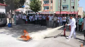 Mut Devlet Hastanesi'nde Yangın Tatbikatı