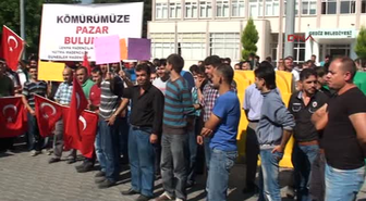 Gediz'de İşsiz Kalan Madencilerden Protesto Mitingi