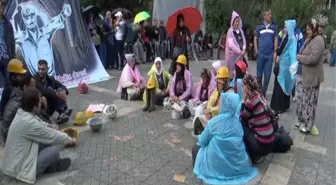 Zonguldak'taki Eyleme Madenci Eşleri de Katıldı
