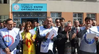 Öğretmenin Kerpetenle Darp Edilmesi Protesto Edildi