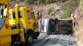 Marmaris'te Kadın Sürücünün Kullandığı Otomobil Devrildi : 1 Yaralı