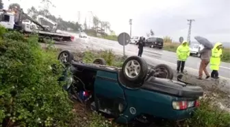 Zonguldak'ta Otomobil Şarampole Yuvarlandı: 3 Yaralı