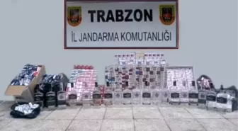 Trabzon'da Jandarmadan Kaçak Sigara ve İçki Operasyonu