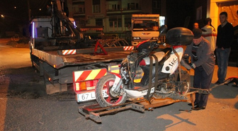 Kaza Yapan Motosiklet Sürücüsünün Dili Koptu