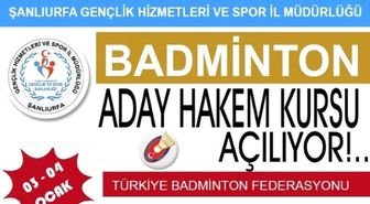 Şanlıurfa'da Badminton Hakem Kursu Açılıyor