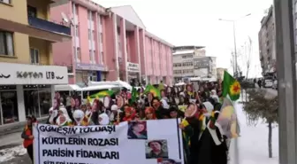 Paris'te Öldürülen 3 Kadın İçin Hakkari'de Yürüyüş Yapıldı