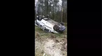 Üç Takla Atan Araçtan Sağ Çıktı