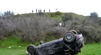Otomobiliyle Uçuruma Yuvarlanan Sürücüsü Ucuz Kurtuldu