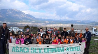 Kargı'da Öğrenciler Fidan Dikti