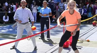 Wozniacki'yle Obama Tenis Oynadı