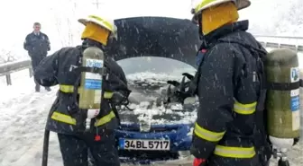 Bolu'da Araç Yangını Korkuttu