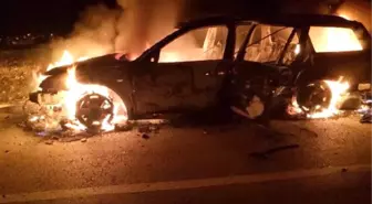 Kontağı Çalıştırılan Otomobil Alev Topuna Döndü