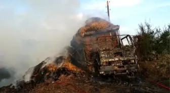 Saman Yüklü Kamyon Kül Oldu