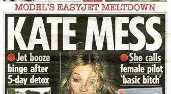 Kate Moss Uçakta İçtiği İçkinin Etkisiyle Kızıp Üstünü Çıkarttı'