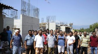 Fakülte İnşaatında Çalışan İşçiler Eylem Yaptı