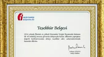 Bakan Şimşek'ten Yedaş'a Teşekkür Belgesi