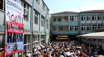 Zonguldak'ta Termik Santral İçin Çed Toplantısında Kefenli Protesto