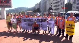 Tek Kollu 'Koşan Adam', Termik Santralleri Protesto Etti